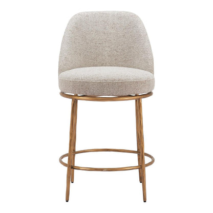 Zuo Modern - Nordhavn Swivel Counter Stool Beige & Gold - 110272 veiw 3