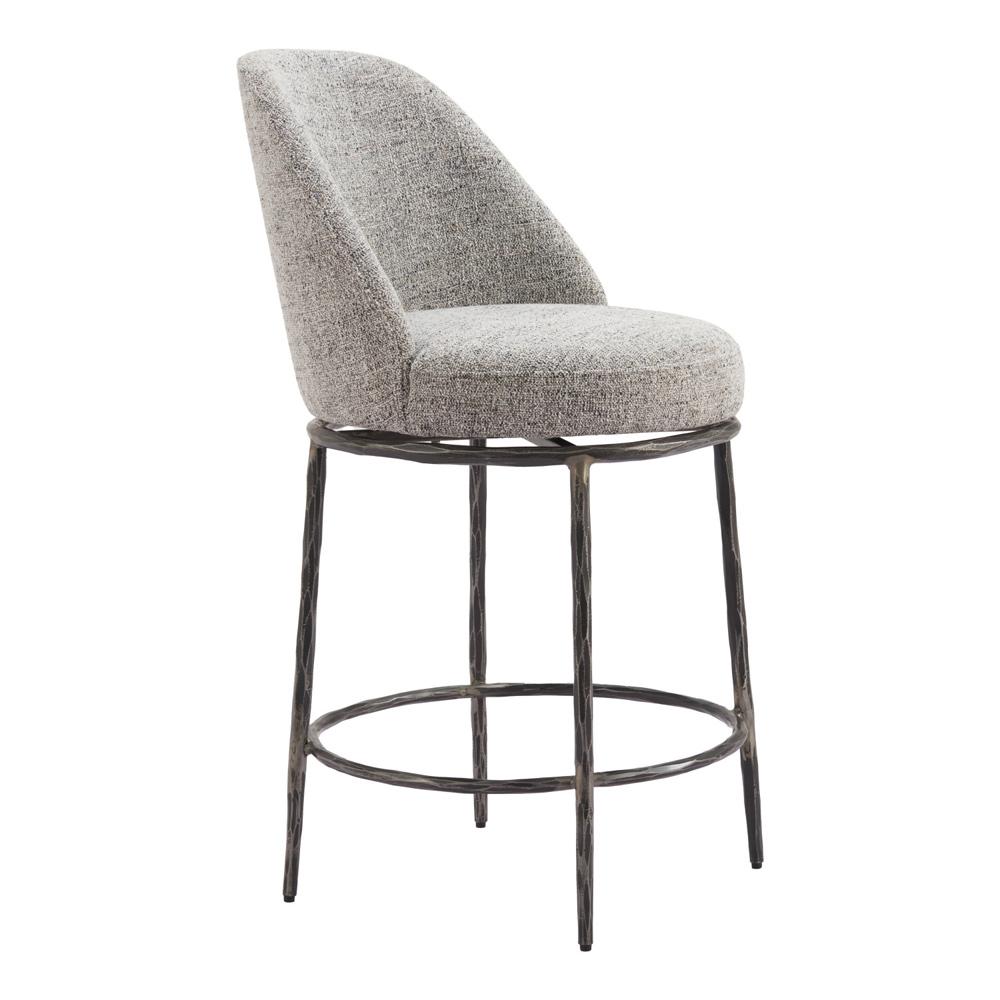 Zuo Modern - Nordhavn Swivel Counter Stool Gray - 110274 veiw 1