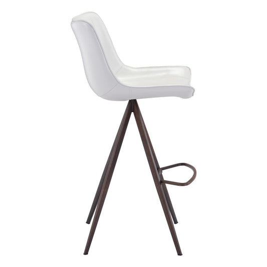Zuo Modern - Aki Barstool (Set of 2) White & Walnut - 101288 veiw 2