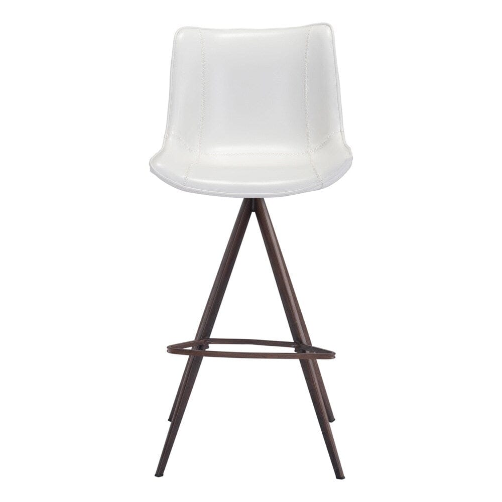 Zuo Modern - Aki Barstool (Set of 2) White & Walnut - 101288 veiw 3