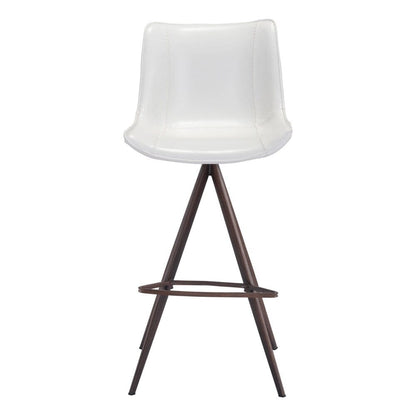 Zuo Modern - Aki Barstool (Set of 2) White & Walnut - 101288 veiw 3