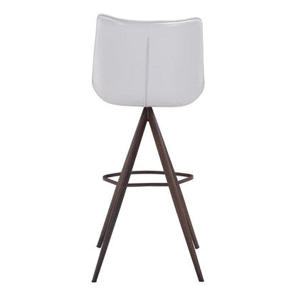 Zuo Modern - Aki Barstool (Set of 2) White & Walnut - 101288 veiw 4