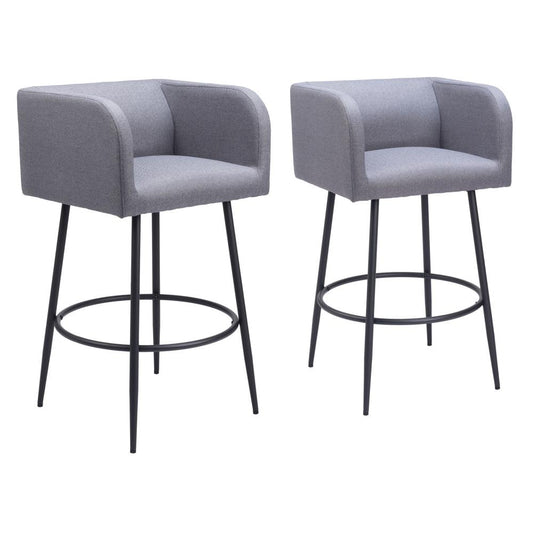 Zuo Modern - Horbat Barstool (Set of 2) Gray - 110066 veiw 1
