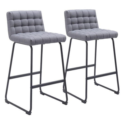 Zuo Modern - Pago Barstool (Set of 2) Gray - 110072 veiw 1