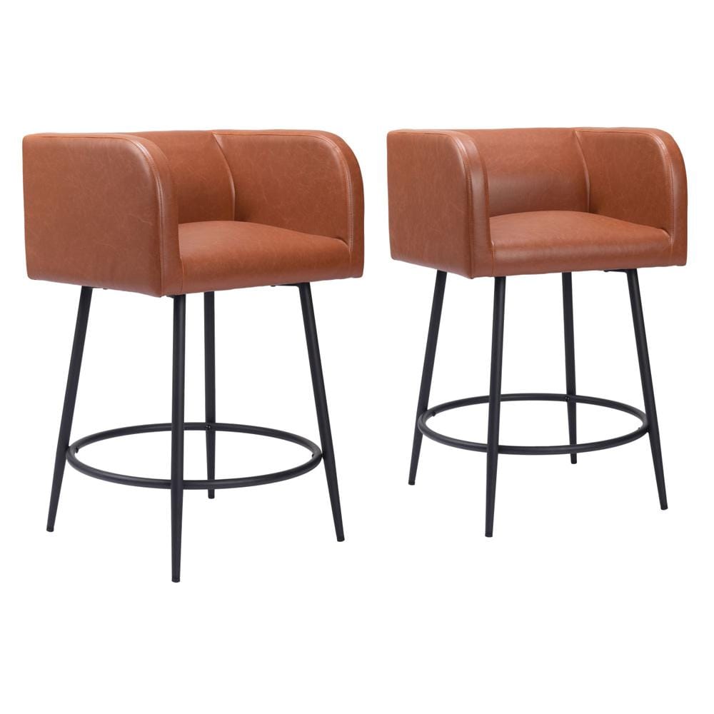 Zuo Modern - Horbat Counter Stool (Set of 2) Brown - 109946 veiw 1