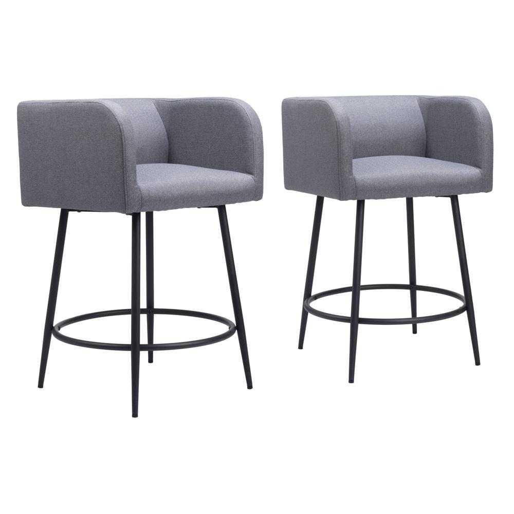 Zuo Modern - Horbat Counter Stool (Set of 2) Gray - 110065 veiw 1