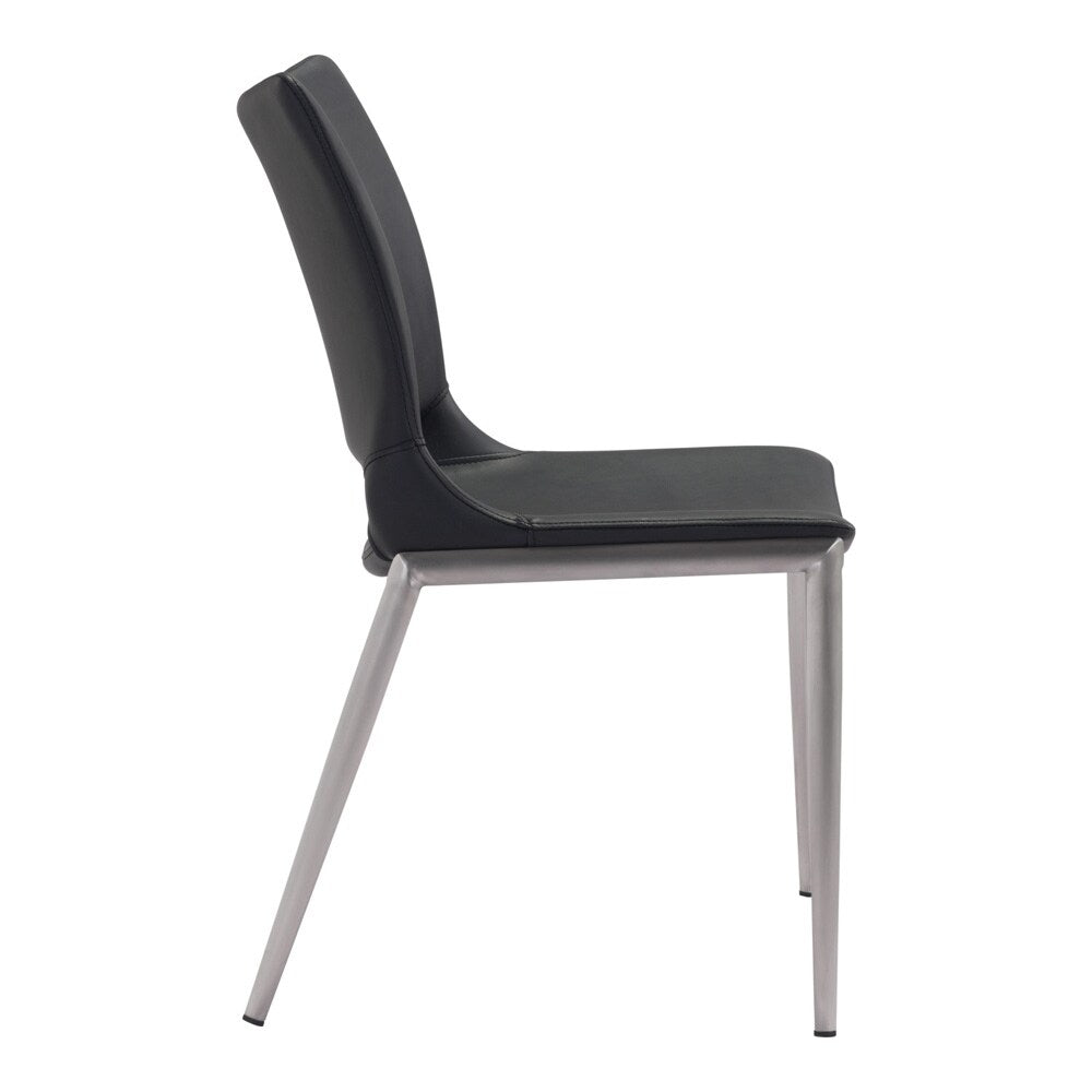 Zuo Modern - Ace Dining Chair (Set of 2) Black & Silver - 101280 veiw 2