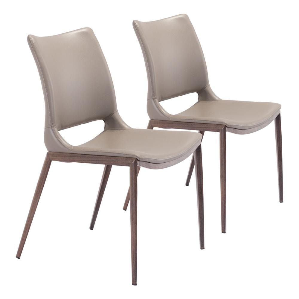 Zuo Modern - Ace Dining Chair (Set of 2) Brown & Walnut - 101282 veiw 1