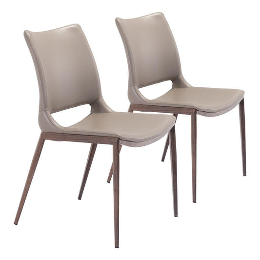 Zuo Modern - Ace Dining Chair (Set of 2) Brown & Walnut - 101282 veiw 1