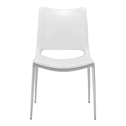 Zuo Modern - Ace Dining Chair (Set of 2) White & Silver - 101279 veiw 3