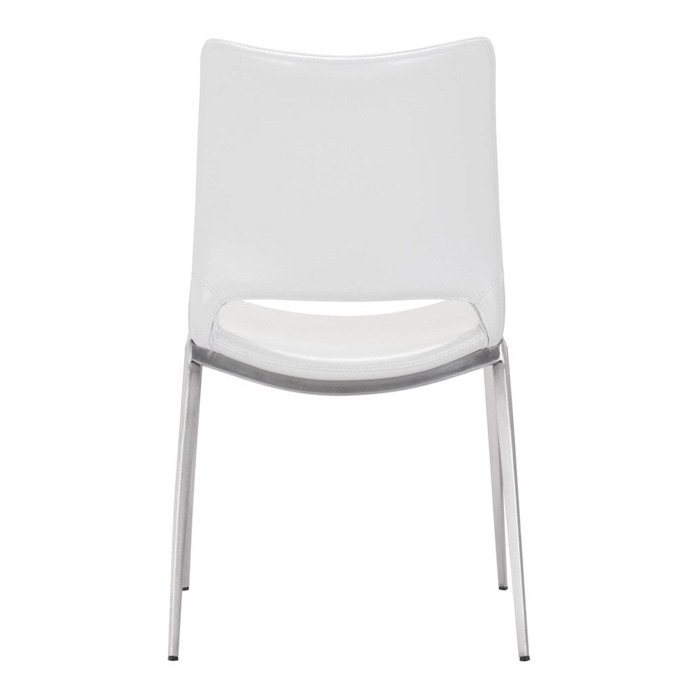 Zuo Modern - Ace Dining Chair (Set of 2) White & Silver - 101279 veiw 4