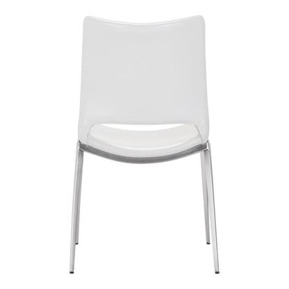 Zuo Modern - Ace Dining Chair (Set of 2) White & Silver - 101279 veiw 4