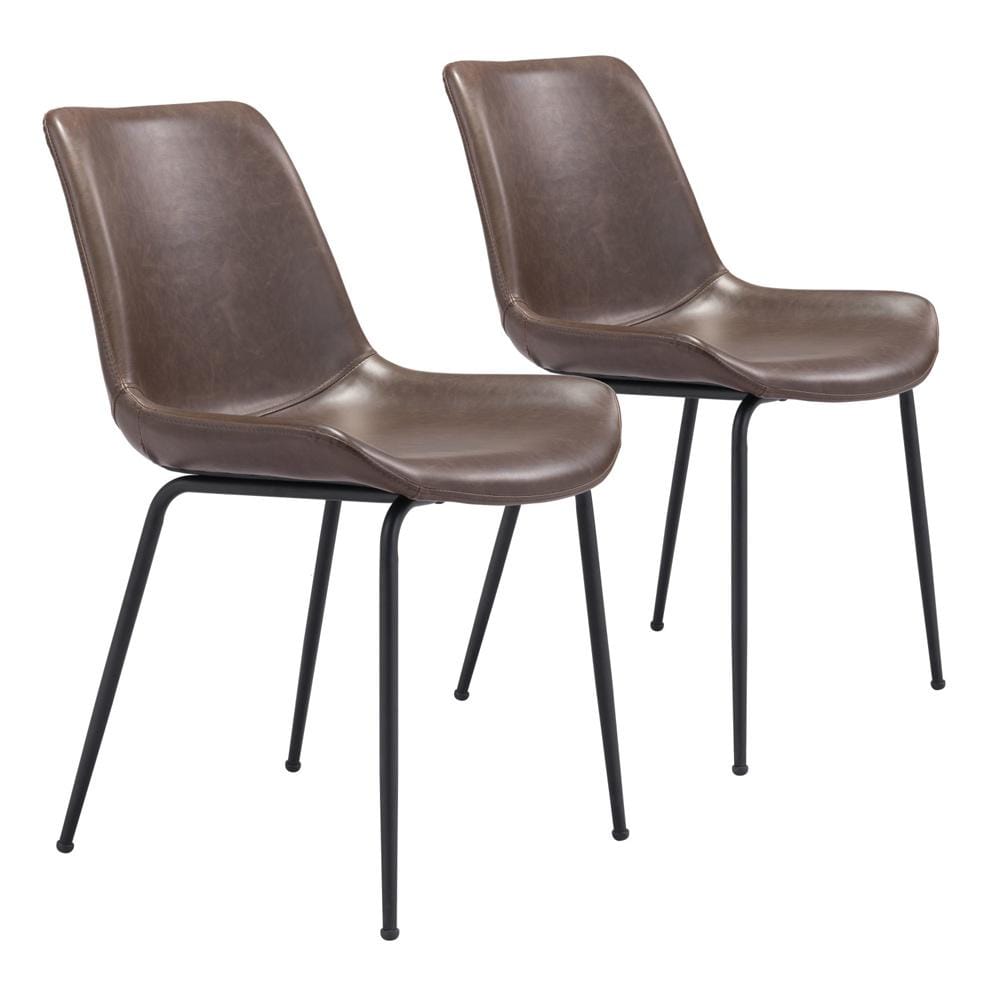 Zuo Modern - Byron Dining Chair (Set of 2) Brown - 101777 veiw 1