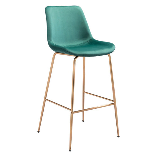 Zuo Modern - Tony Barstool Green & Gold - 101757 veiw 1