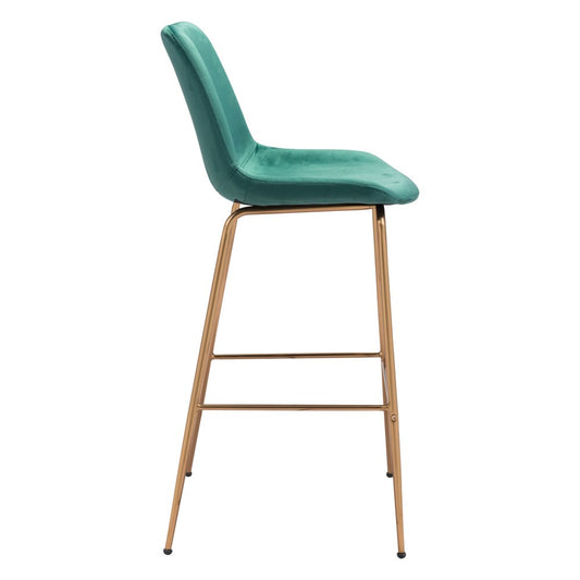 Zuo Modern - Tony Barstool Green & Gold - 101757 veiw 2