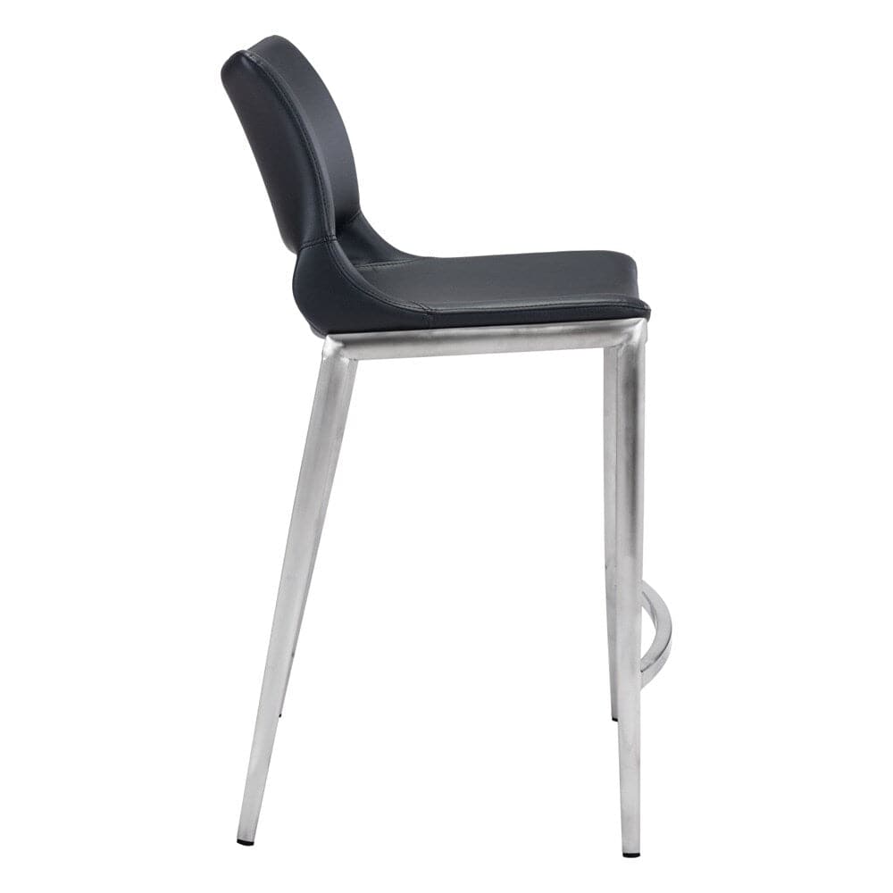 Zuo Modern - Ace Counter Stool (Set of 2) Black & Silver - 101391 veiw 2