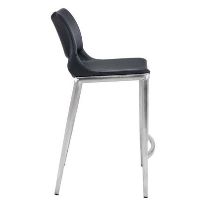 Zuo Modern - Ace Counter Stool (Set of 2) Black & Silver - 101391 veiw 2