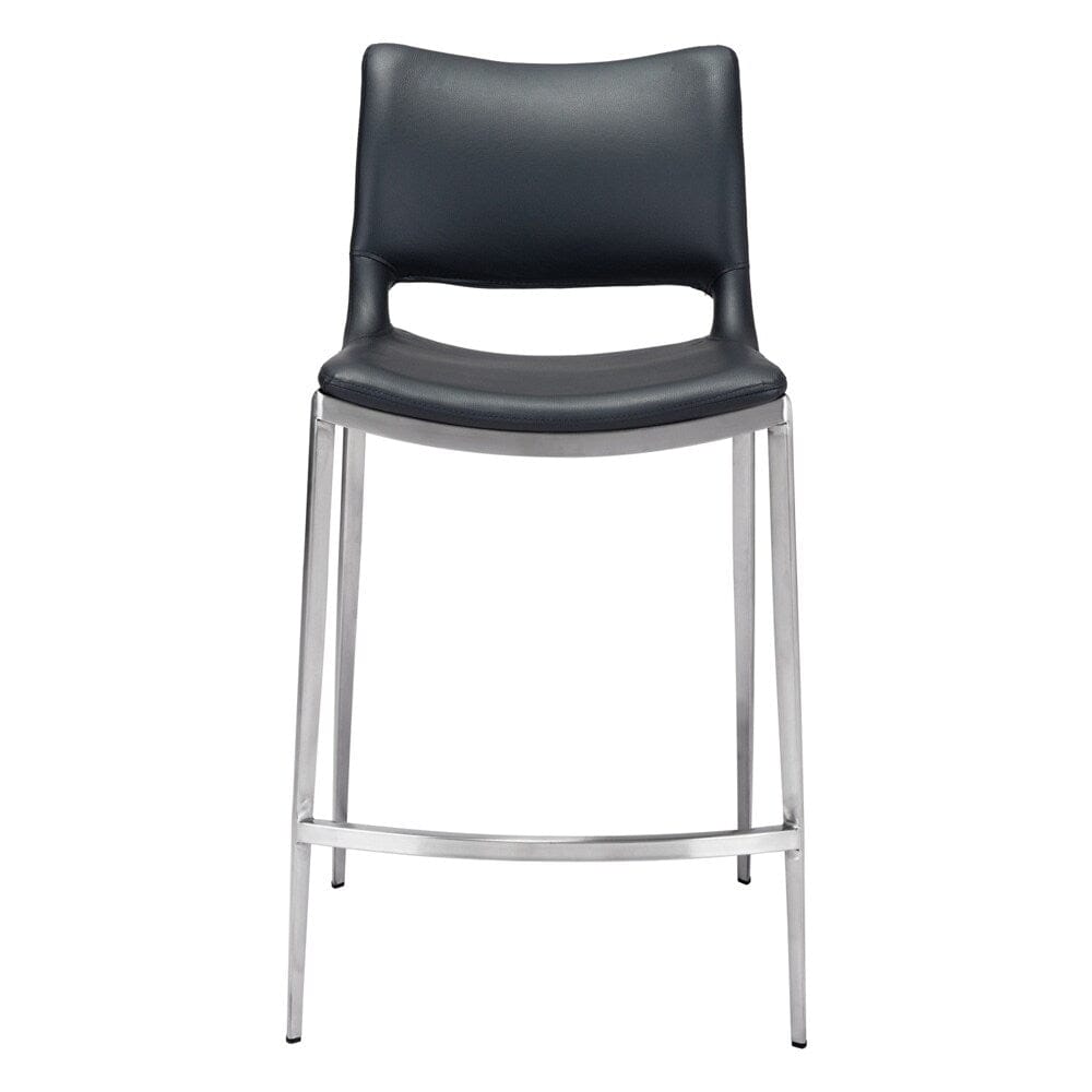 Zuo Modern - Ace Counter Stool (Set of 2) Black & Silver - 101391 veiw 3