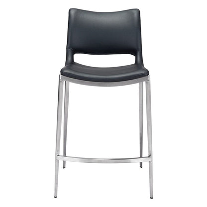 Zuo Modern - Ace Counter Stool (Set of 2) Black & Silver - 101391 veiw 3