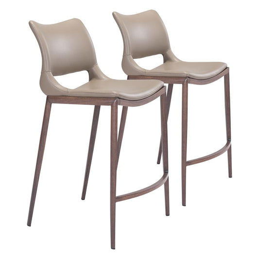 Zuo Modern - Ace Counter Stool (Set of 2) Brown & Walnut - 101392 veiw 1