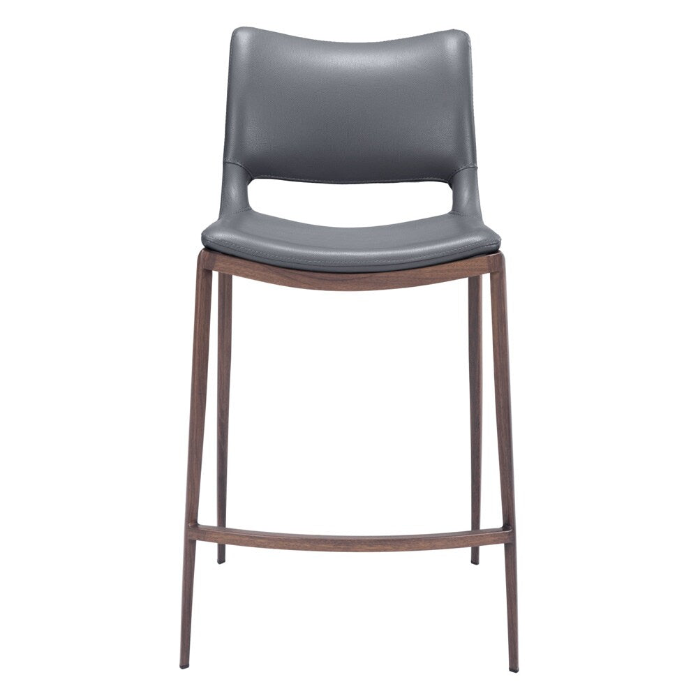Zuo Modern - Ace Counter Stool (Set of 2) Dark Gray & Walnut - 109390 veiw 3