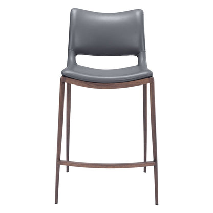 Zuo Modern - Ace Counter Stool (Set of 2) Dark Gray & Walnut - 109390 veiw 3