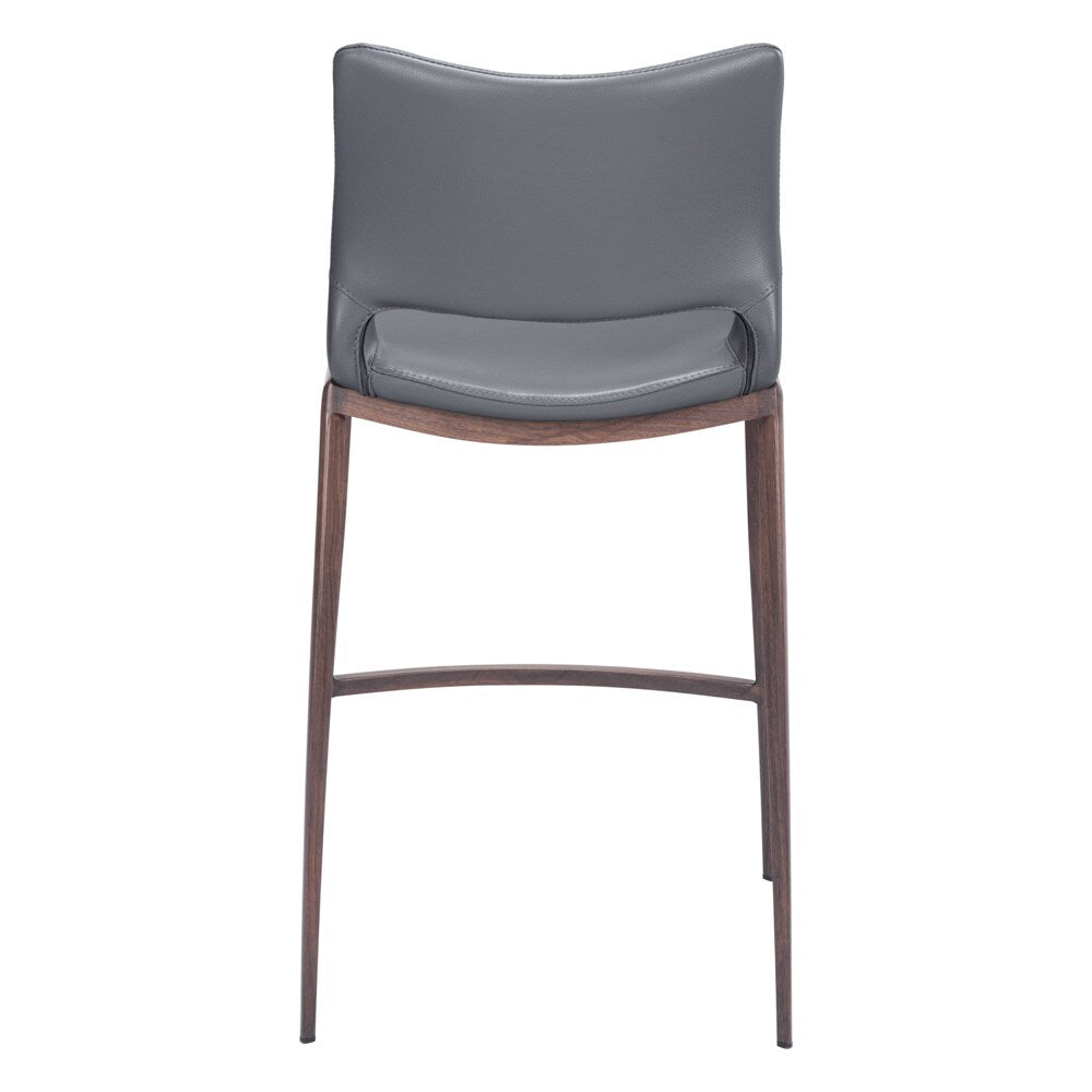 Zuo Modern - Ace Counter Stool (Set of 2) Dark Gray & Walnut - 109390 veiw 4