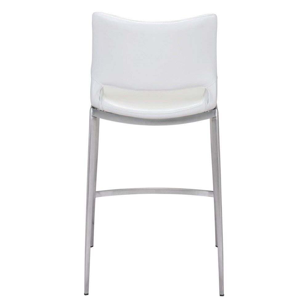 Zuo Modern - Ace Counter Stool (Set of 2) White & Silver - 101390 veiw 4