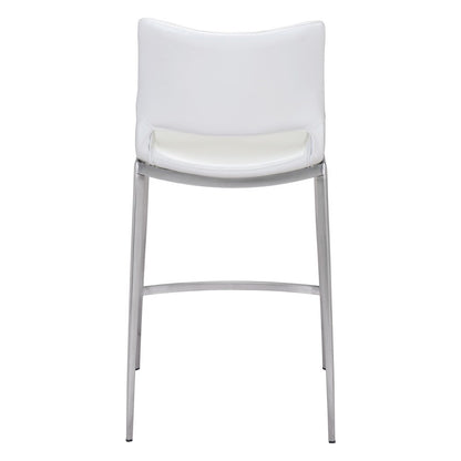Zuo Modern - Ace Counter Stool (Set of 2) White & Silver - 101390 veiw 4
