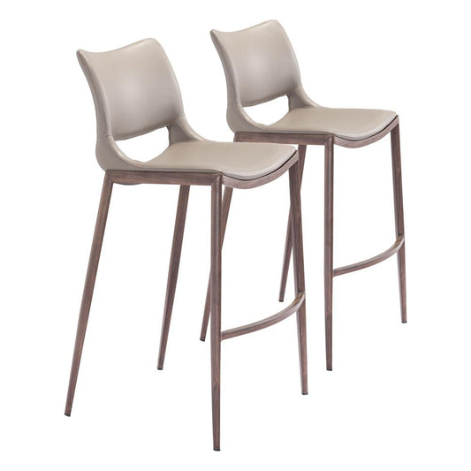 Zuo Modern - Ace Barstool (Set of 2) Brown & Walnut - 101286 veiw 1