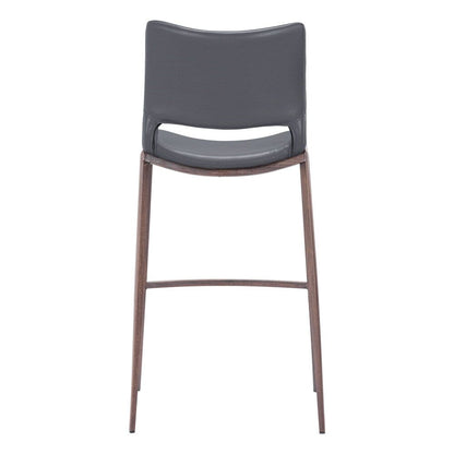 Zuo Modern - Ace Barstool (Set of 2) Dark Gray & Walnut - 109389 veiw 4