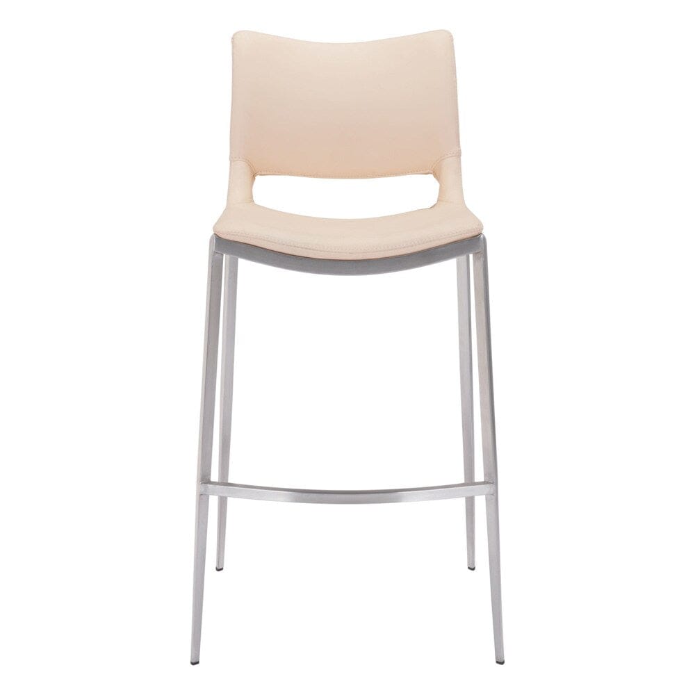 Zuo Modern - Ace Barstool (Set of 2) Light Pink & Silver - 101285 veiw 3