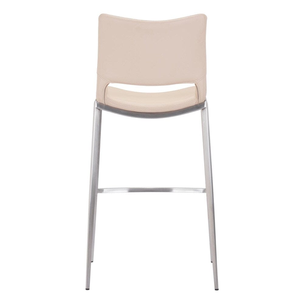 Zuo Modern - Ace Barstool (Set of 2) Light Pink & Silver - 101285 veiw 4