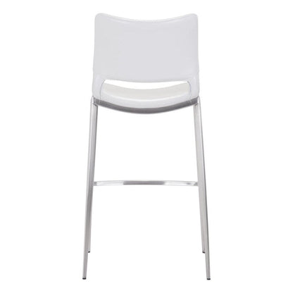 Zuo Modern - Ace Barstool (Set of 2) White & Silver - 101283 veiw 4