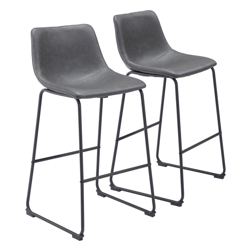 Zuo Modern - Smart Barstool (Set of 2) Charcoal - 109327 veiw 1