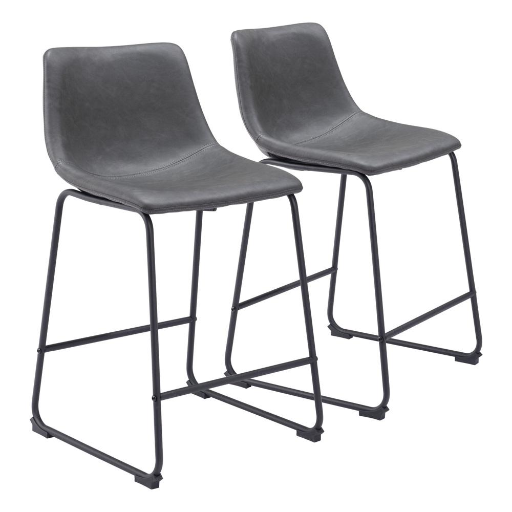 Zuo Modern - Smart Counter Stool (Set of 2) Charcoal - 109324 veiw 1