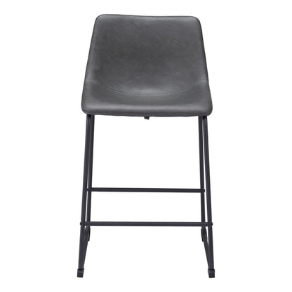Zuo Modern - Smart Counter Stool (Set of 2) Charcoal - 109324 veiw 3