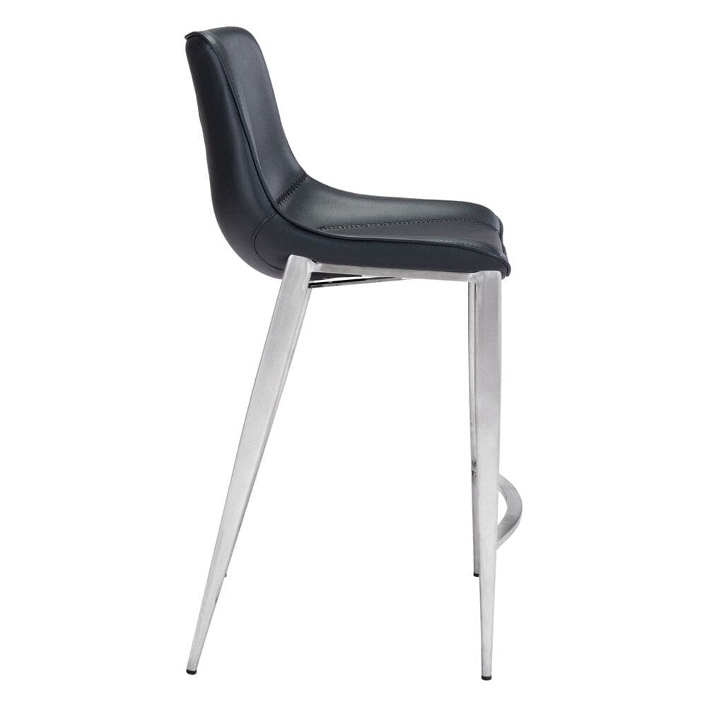 Zuo Modern - Magnus Counter Stool (Set of 2) Black & Silver - 101409 veiw 2