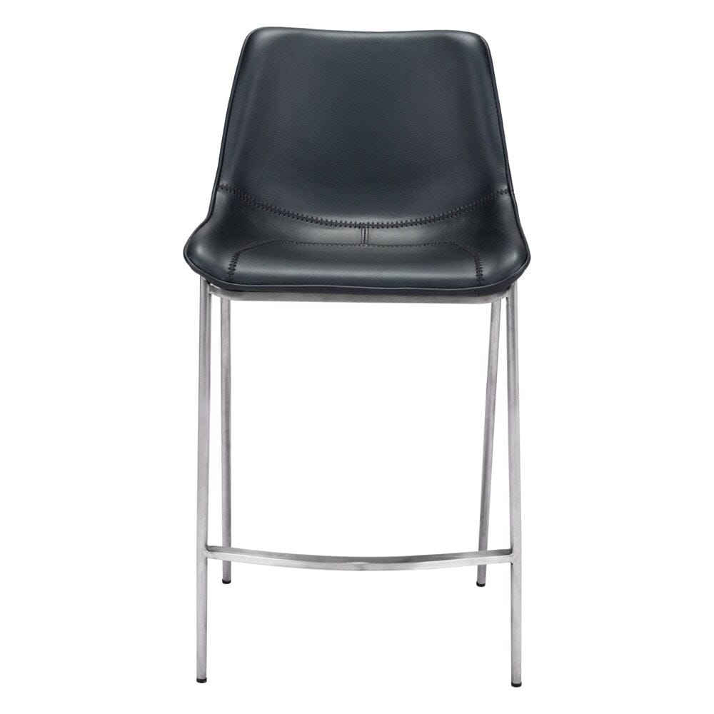 Zuo Modern - Magnus Counter Stool (Set of 2) Black & Silver - 101409 veiw 3