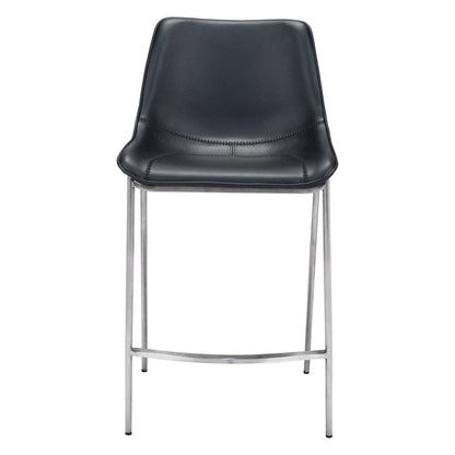 Zuo Modern - Magnus Counter Stool (Set of 2) Black & Silver - 101409 veiw 3