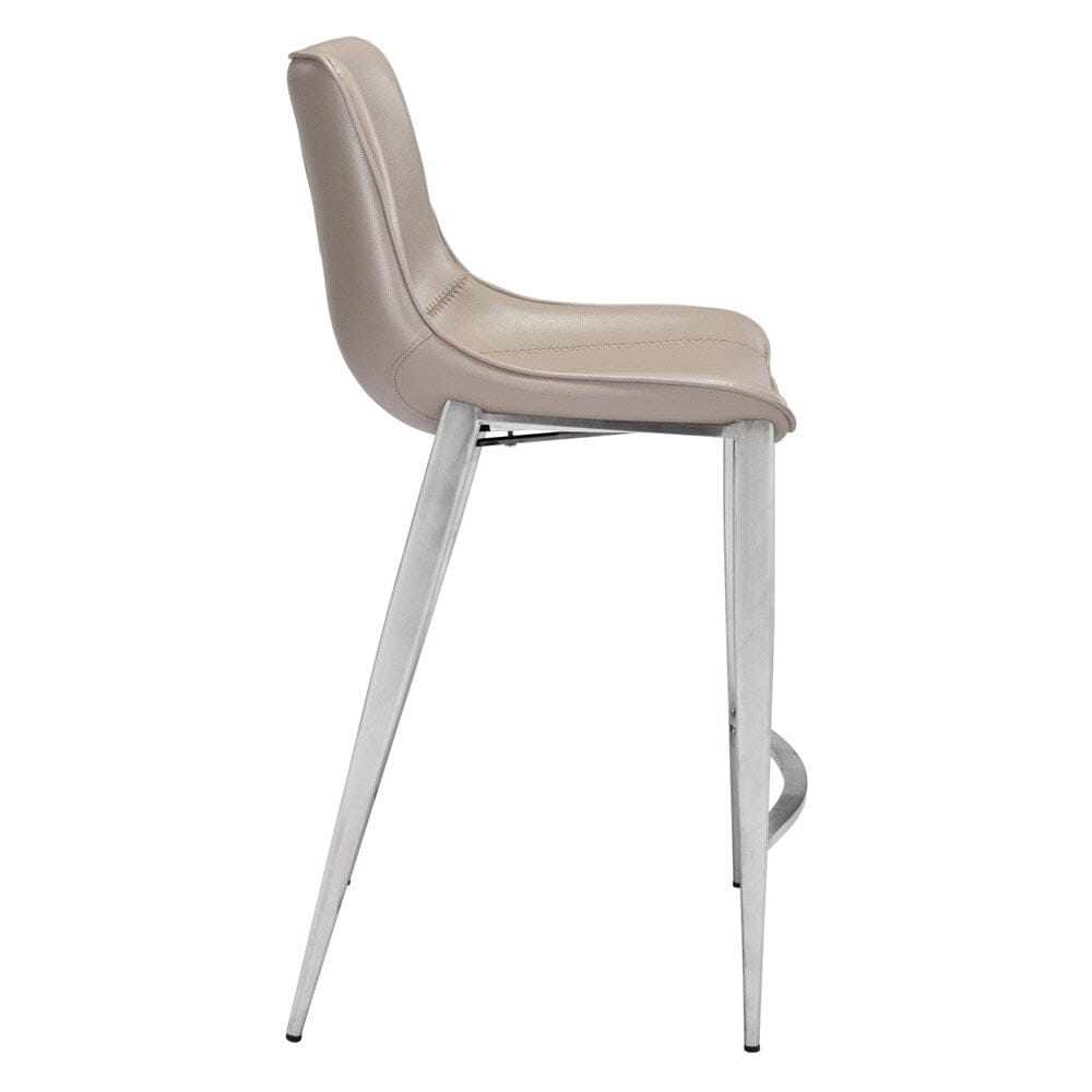 Zuo Modern - Magnus Counter Stool (Set of 2) Brown & Silver - 102028 veiw 2