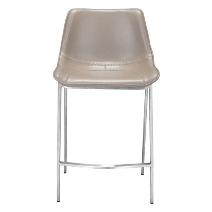 Zuo Modern - Magnus Counter Stool (Set of 2) Brown & Silver - 102028 veiw 3