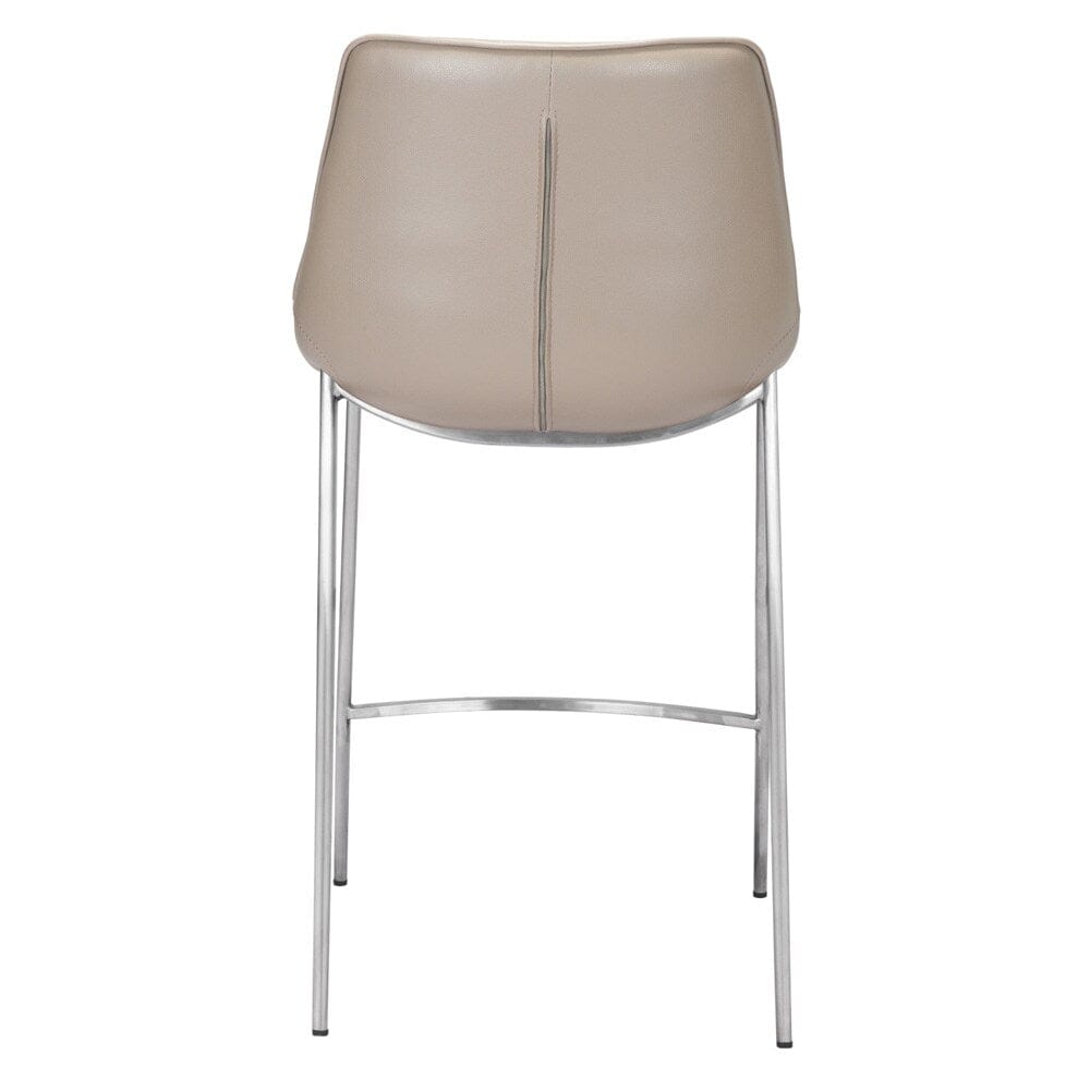 Zuo Modern - Magnus Counter Stool (Set of 2) Brown & Silver - 102028 veiw 4