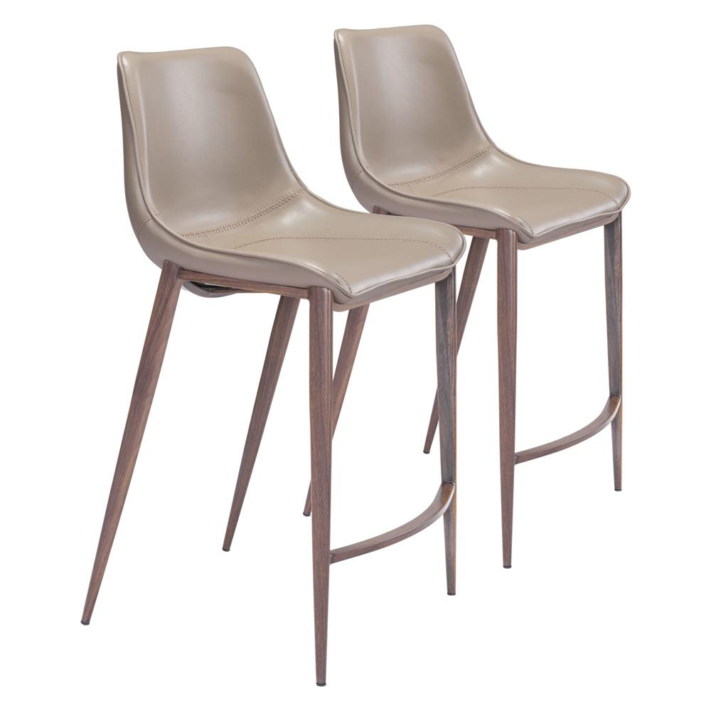 Zuo Modern - Magnus Counter Stool (Set of 2) Brown & Walnut - 101410 veiw 1