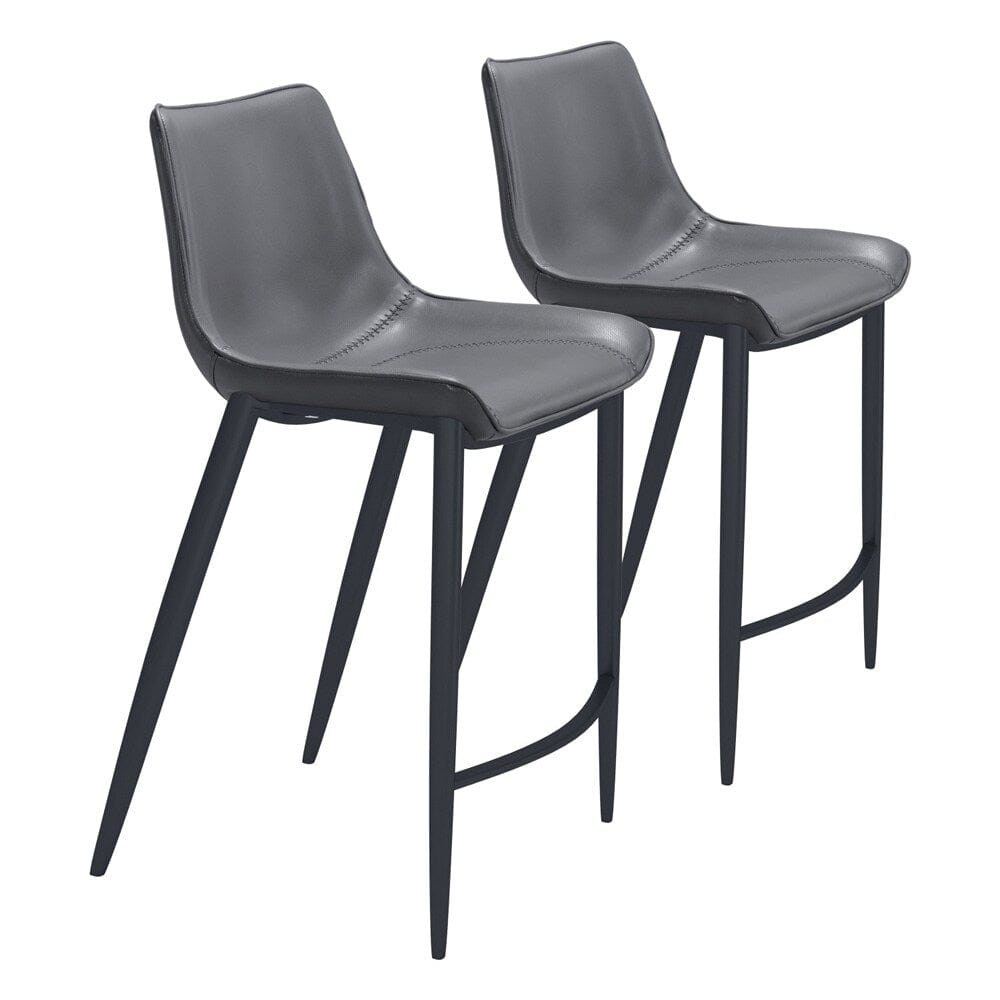 Zuo Modern - Magnus Counter Stool (Set of 2) Dark Gray & Black - 109392 veiw 1