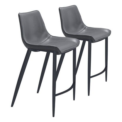 Zuo Modern - Magnus Counter Stool (Set of 2) Dark Gray & Black - 109392 veiw 1