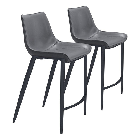 Zuo Modern - Magnus Counter Stool (Set of 2) Dark Gray & Black - 109392 veiw 1