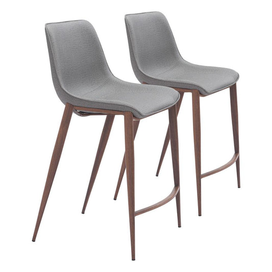 Zuo Modern - Magnus Counter Stool (Set of 2) Slate Gray & Walnut - 109936 veiw 1