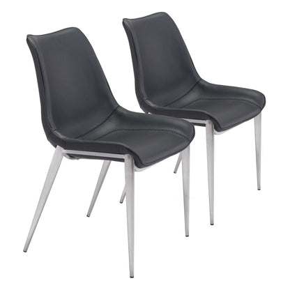Zuo Modern - Magnus Dining Chair (Set of 2) Black & Silver - 101271 veiw 1