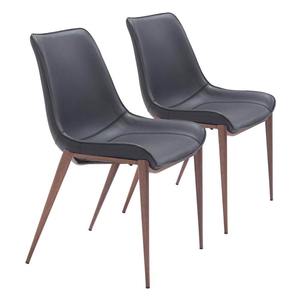 Zuo Modern - Magnus Dining Chair (Set of 2) Black & Walnut - 109933 veiw 1